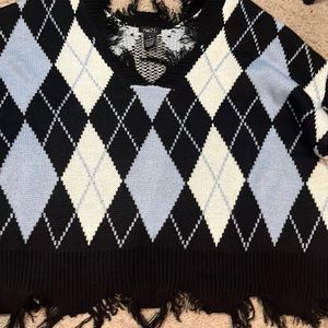Rue 21 sweater | harlequin print